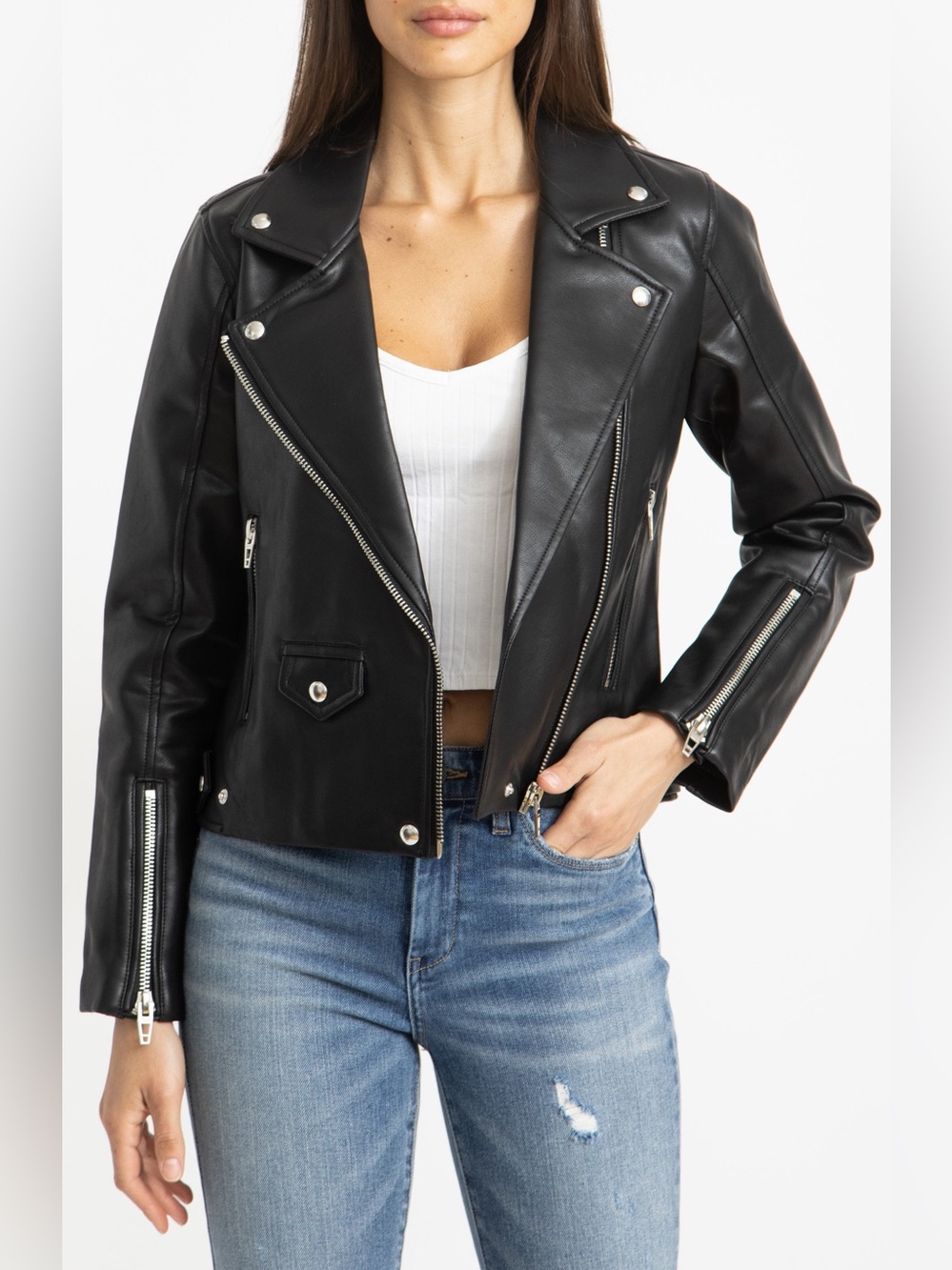 BLANKNYC Faux Leather Moto Jacket
